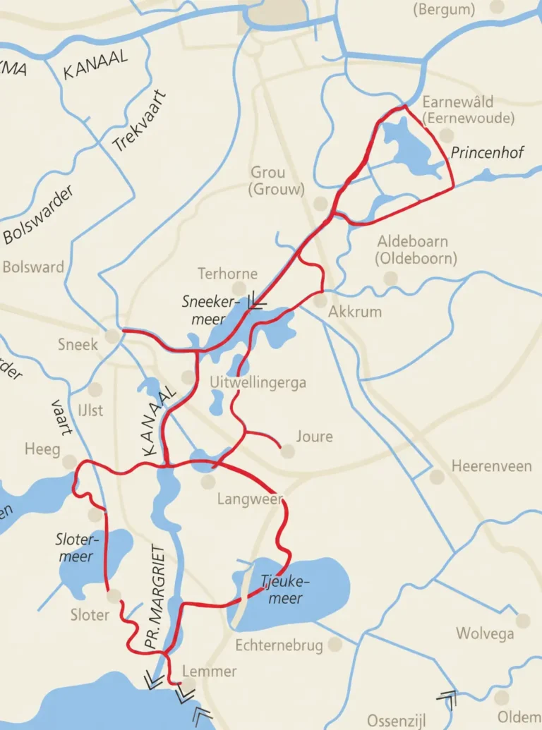 Route map of Friesland Route