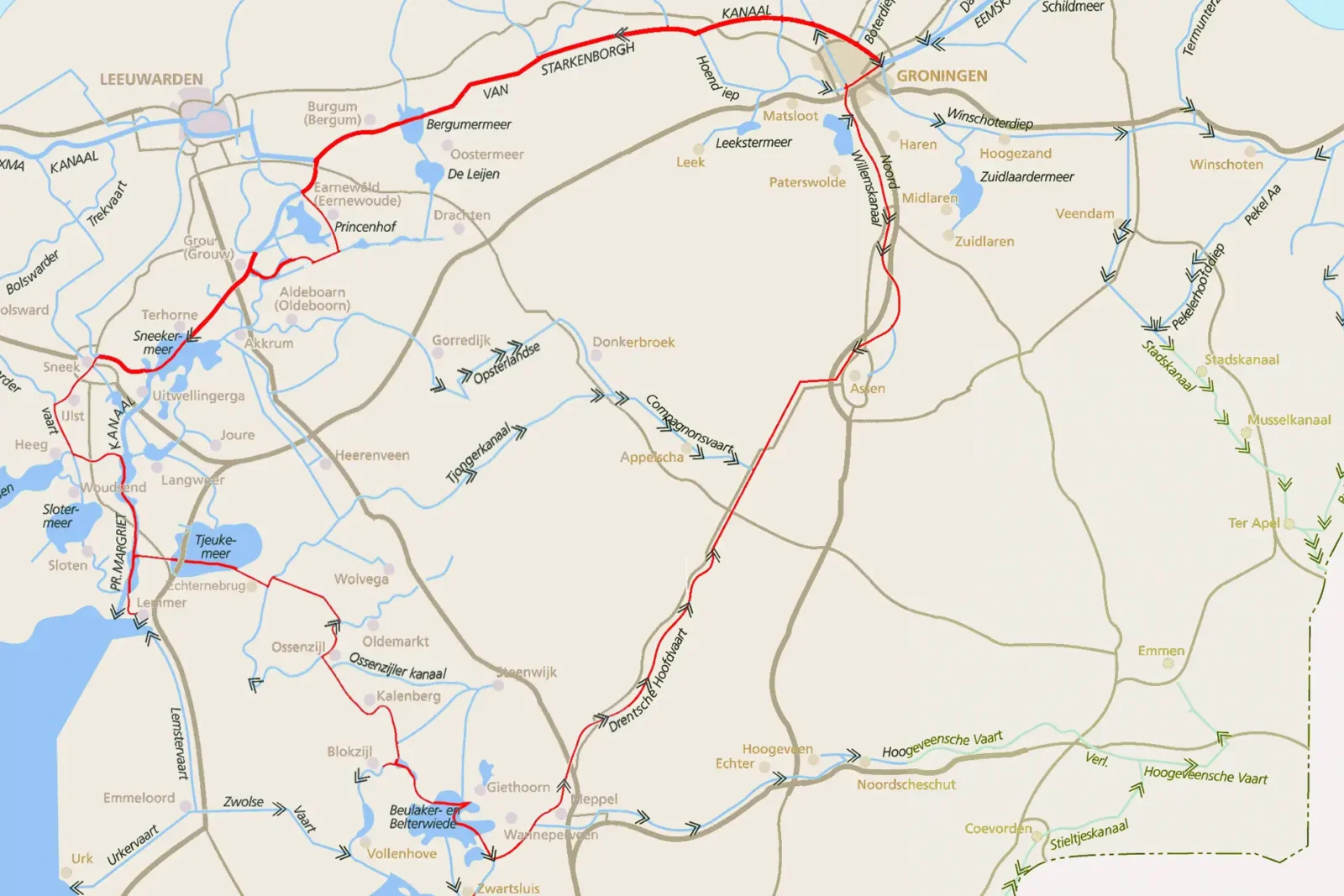 4 Provinces Route routekaart