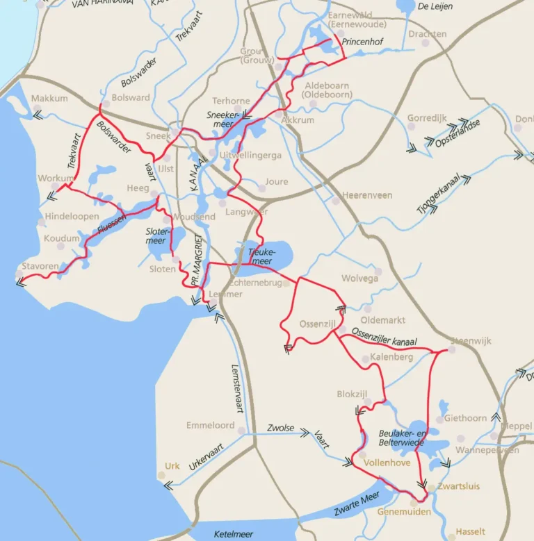 Route map of Friesland Overijssel Route