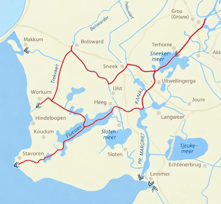 Route map of South-West Route